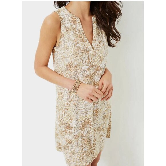 NWT Lilly Pulitzer Dev Dress Sand Bar Palm Beach Paradise Cruise Beach Size L - Picture 1 of 16